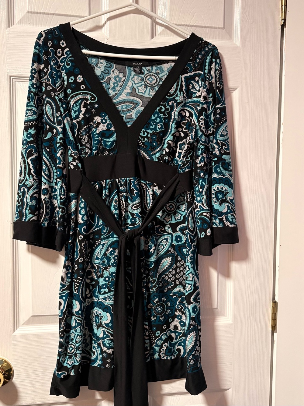 flare sleeve wrap around mini dress robe !